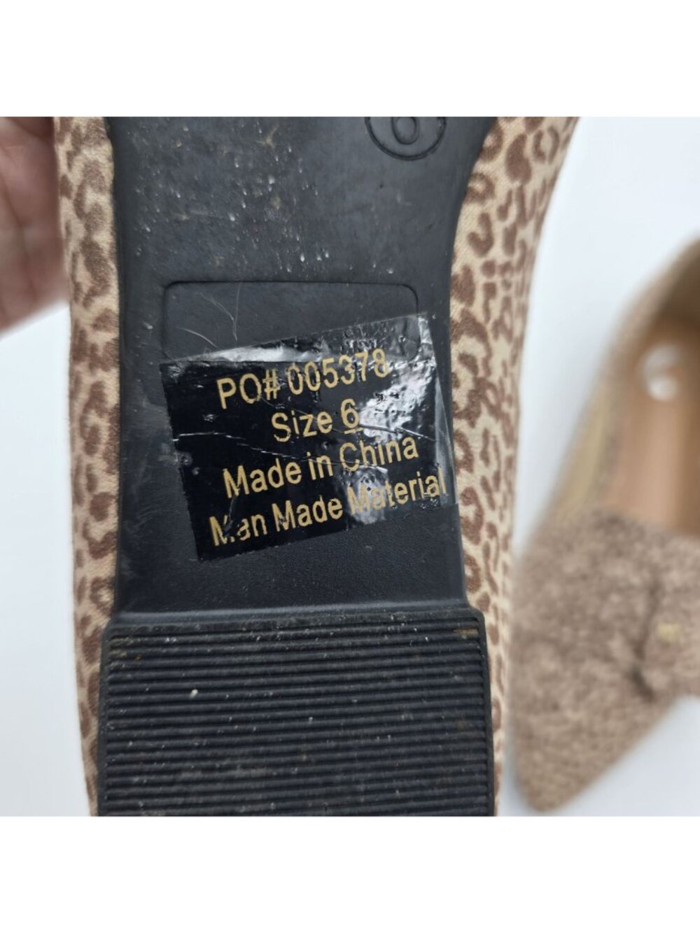 Leopard Print Women’s Pointed Toe Flats Size 6 Brown Textile Pre-Owned - Picture 7 of 7